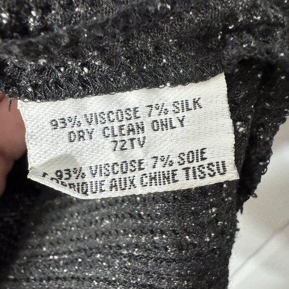 Eileen Fisher Pants Waffle Knit Wide Leg Viscose Silk Med M Black White Speckle - Picture 9 of 11